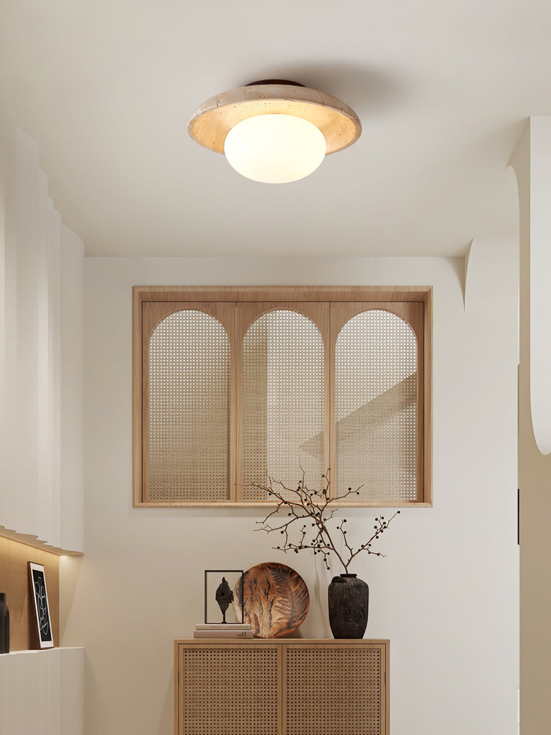 Lampa sufitowa Lunaro z trawertynu