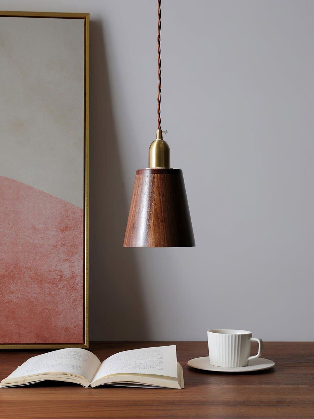 Lampa wisząca Lyfa z orzecha
