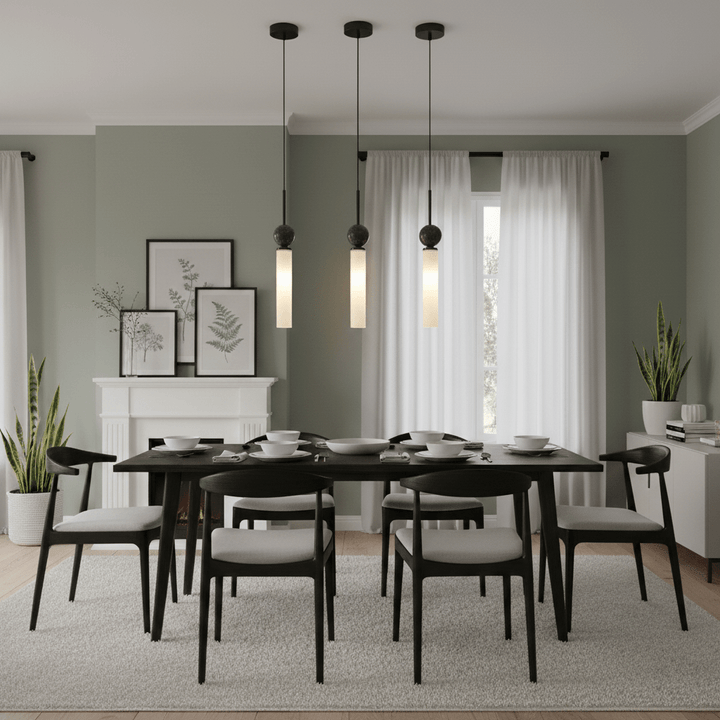 Lampa wisząca z marmuru w pionie