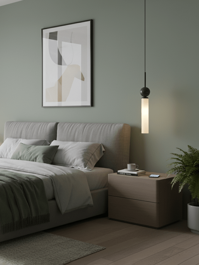 Lampa wisząca z marmuru w pionie