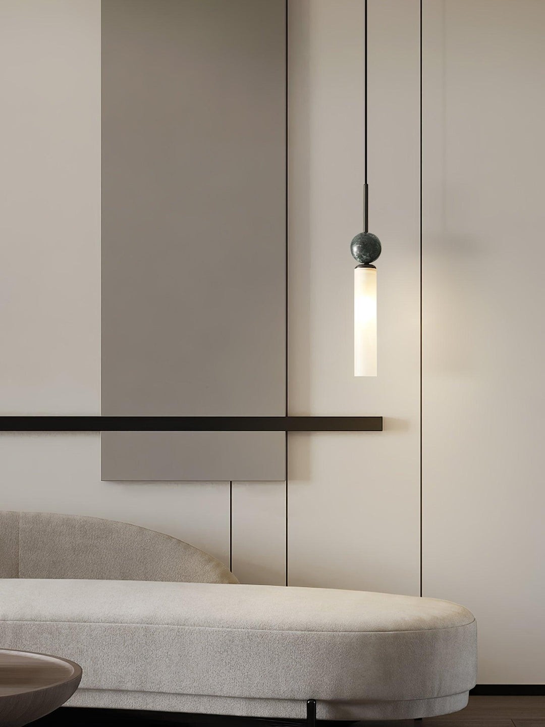 Lampa wisząca z marmuru w pionie
