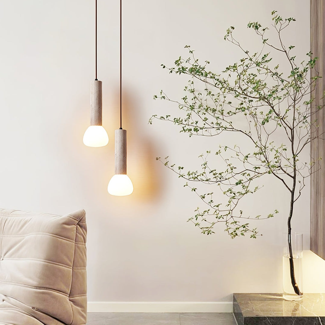 Lampa Wisząca z Travertynu Matchstick
