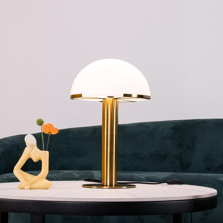 Elegancka Lampa Stołowa Alabastrowa