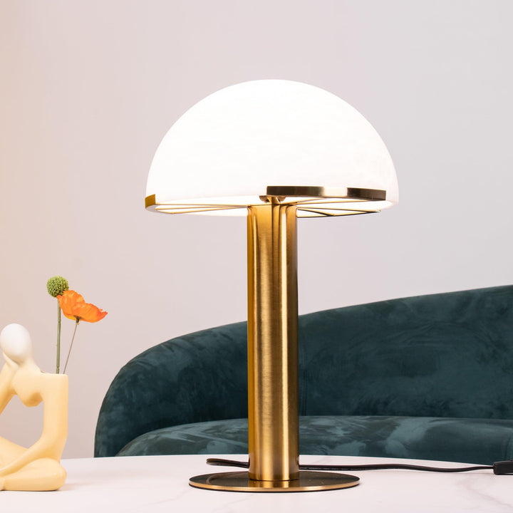 Elegancka Lampa Stołowa Alabastrowa