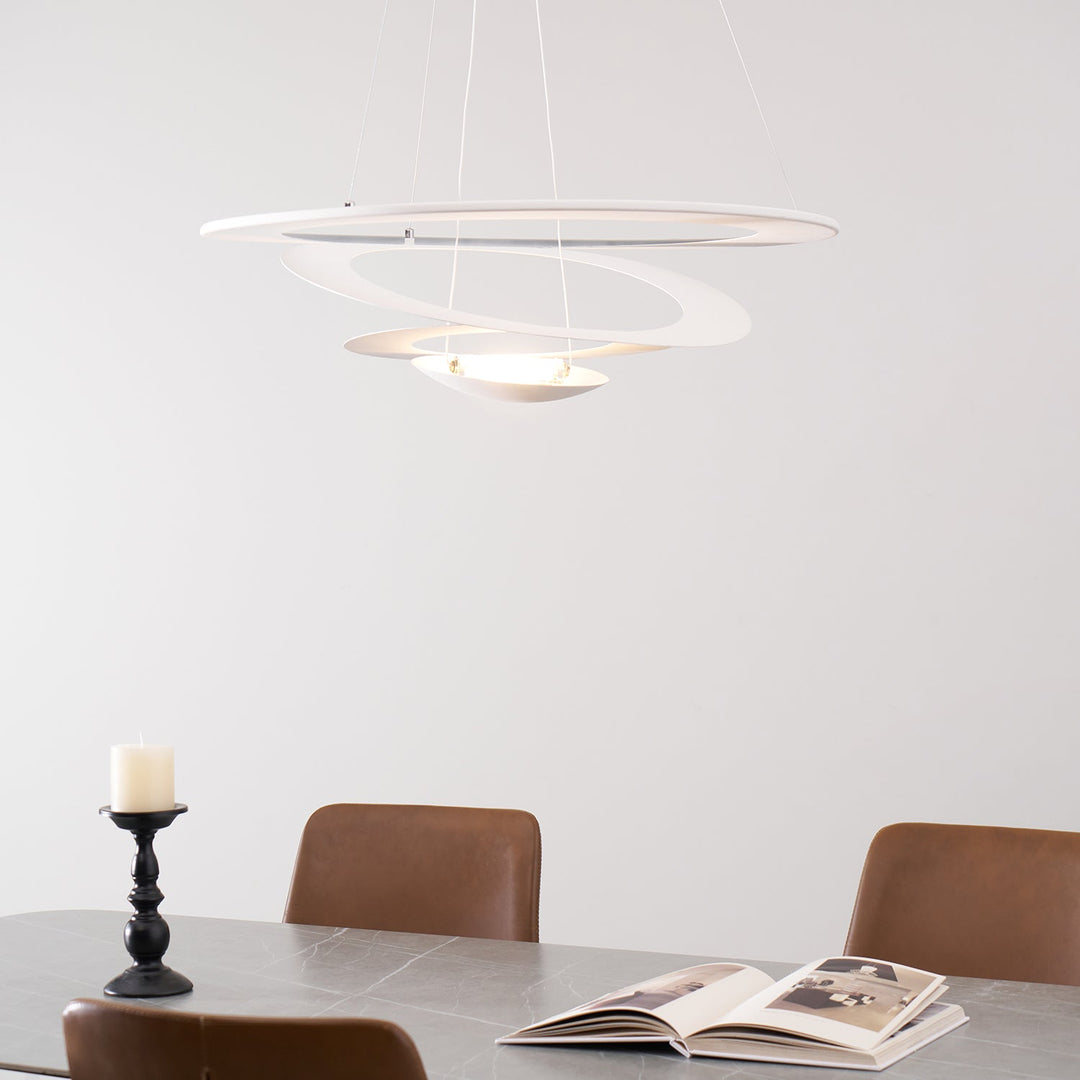 Biała Lampa Wisząca Spirala