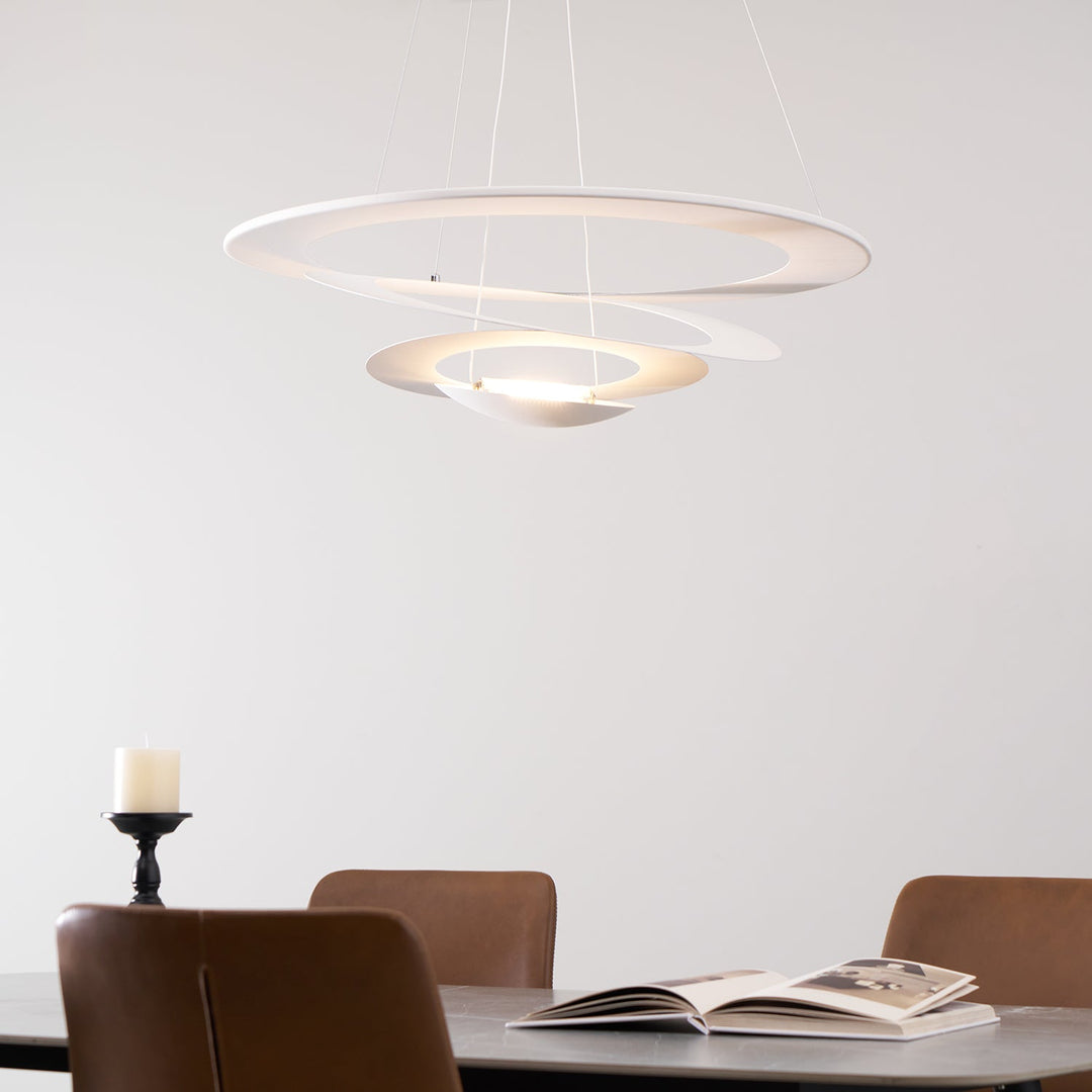 Biała Lampa Wisząca Spirala