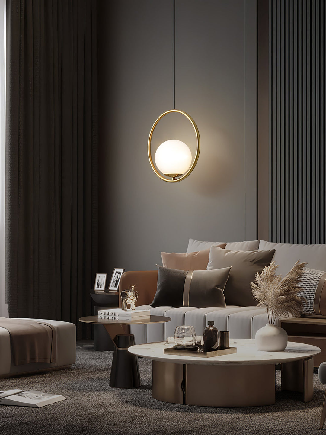 Mosiężna lampa wisząca Loop