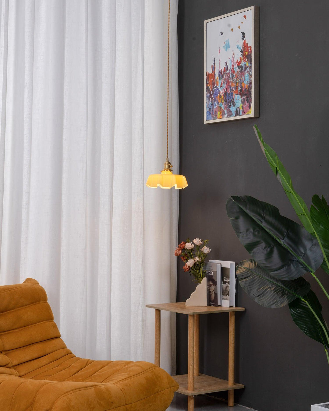 Francuska Lampa Wisząca Kwiatowa