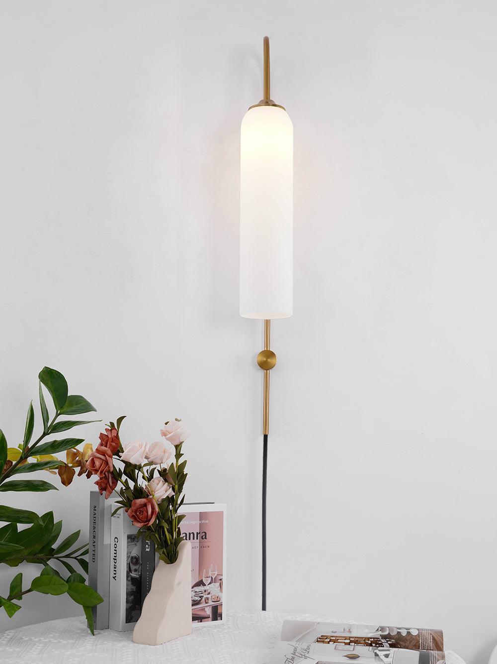 Nowoczesna Szklana Lampa Ścienna z wtyczką