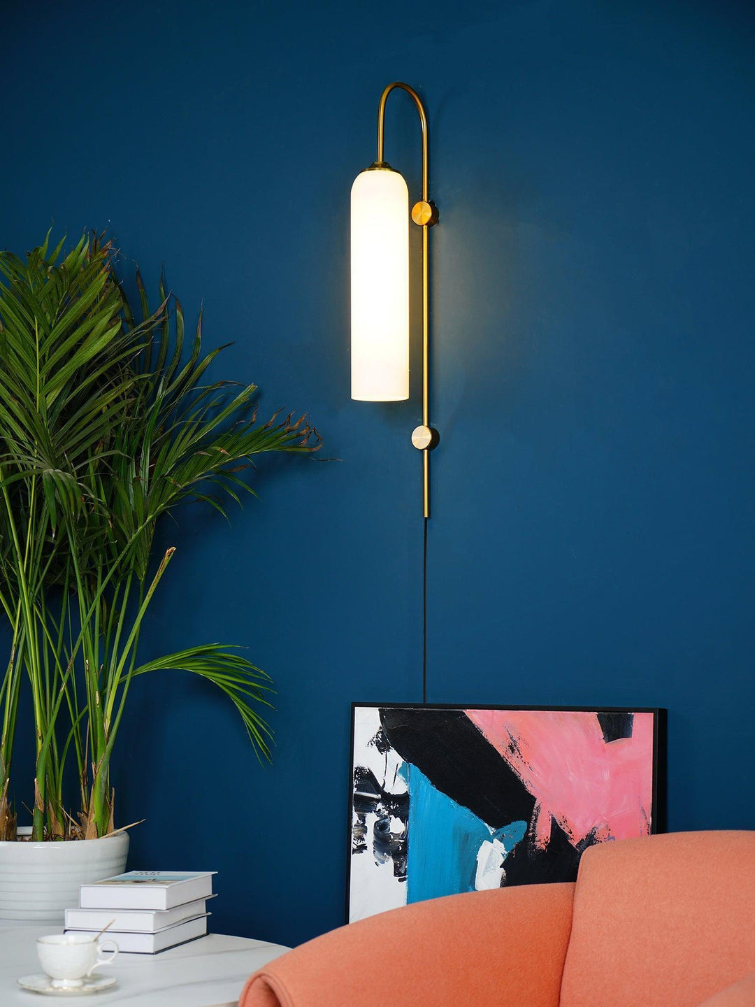 Nowoczesna Szklana Lampa Ścienna z wtyczką