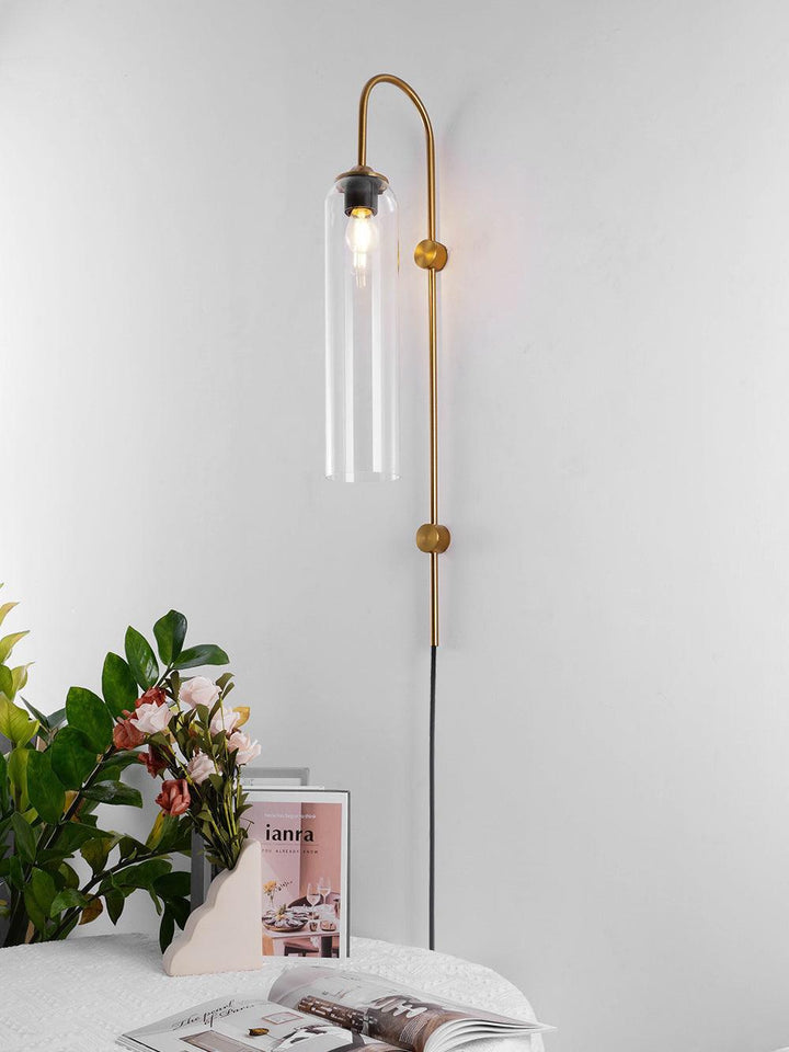 Nowoczesna Szklana Lampa Ścienna z wtyczką