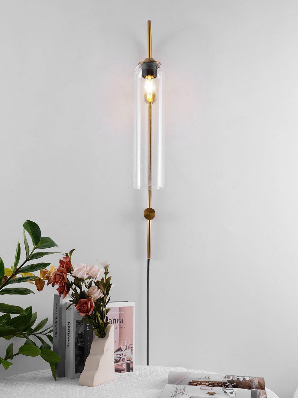 Nowoczesna Szklana Lampa Ścienna z wtyczką