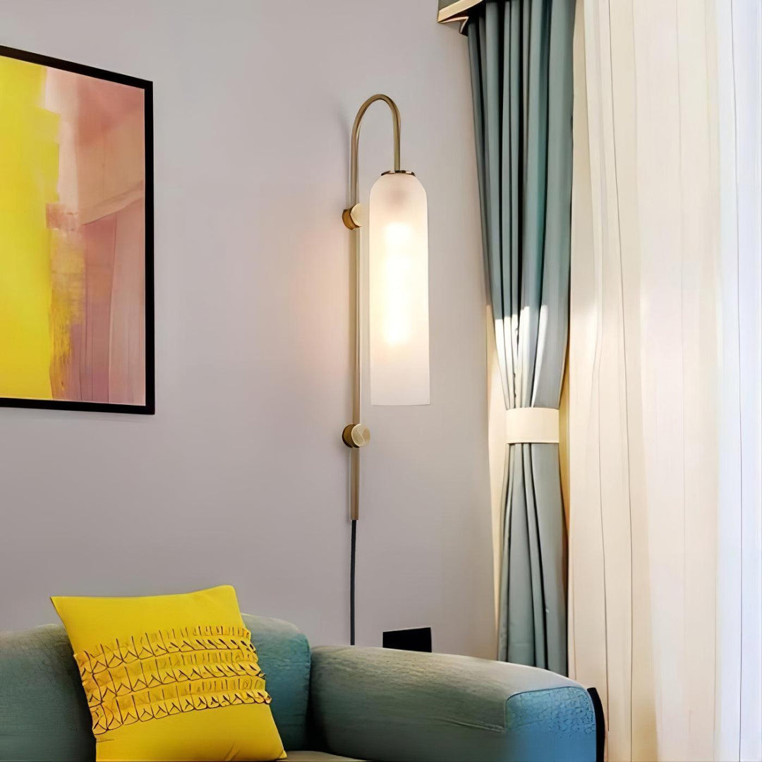Nowoczesna Szklana Lampa Ścienna z wtyczką