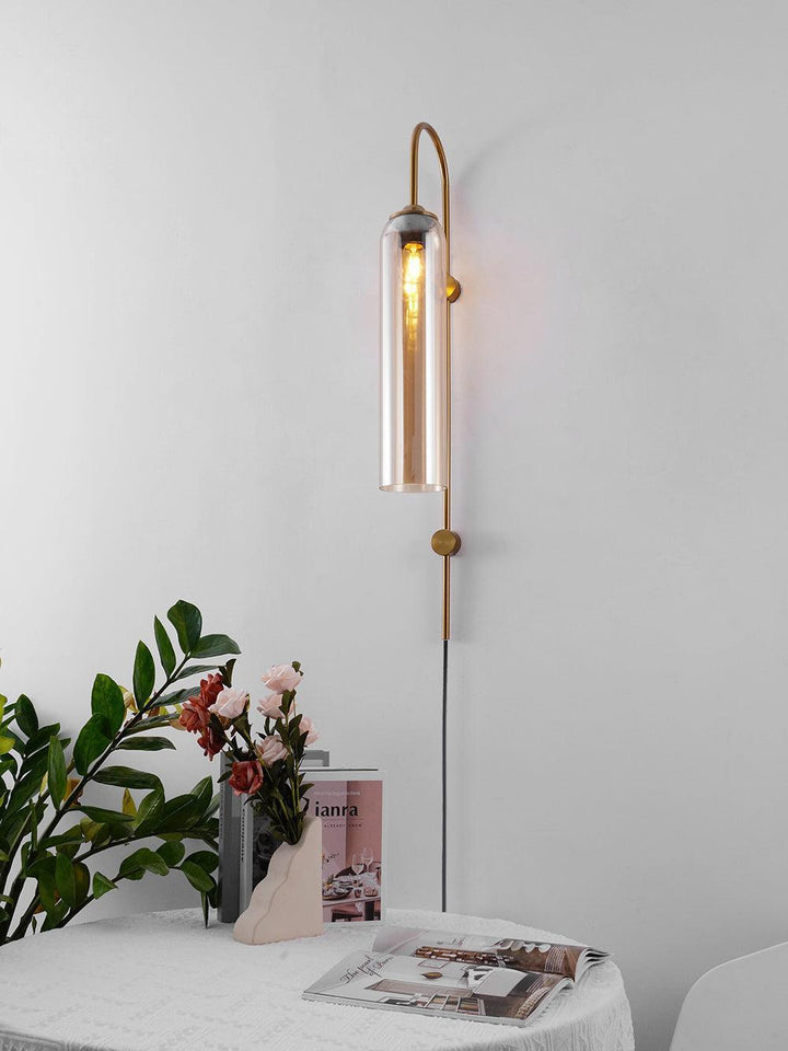 Nowoczesna Szklana Lampa Ścienna z wtyczką