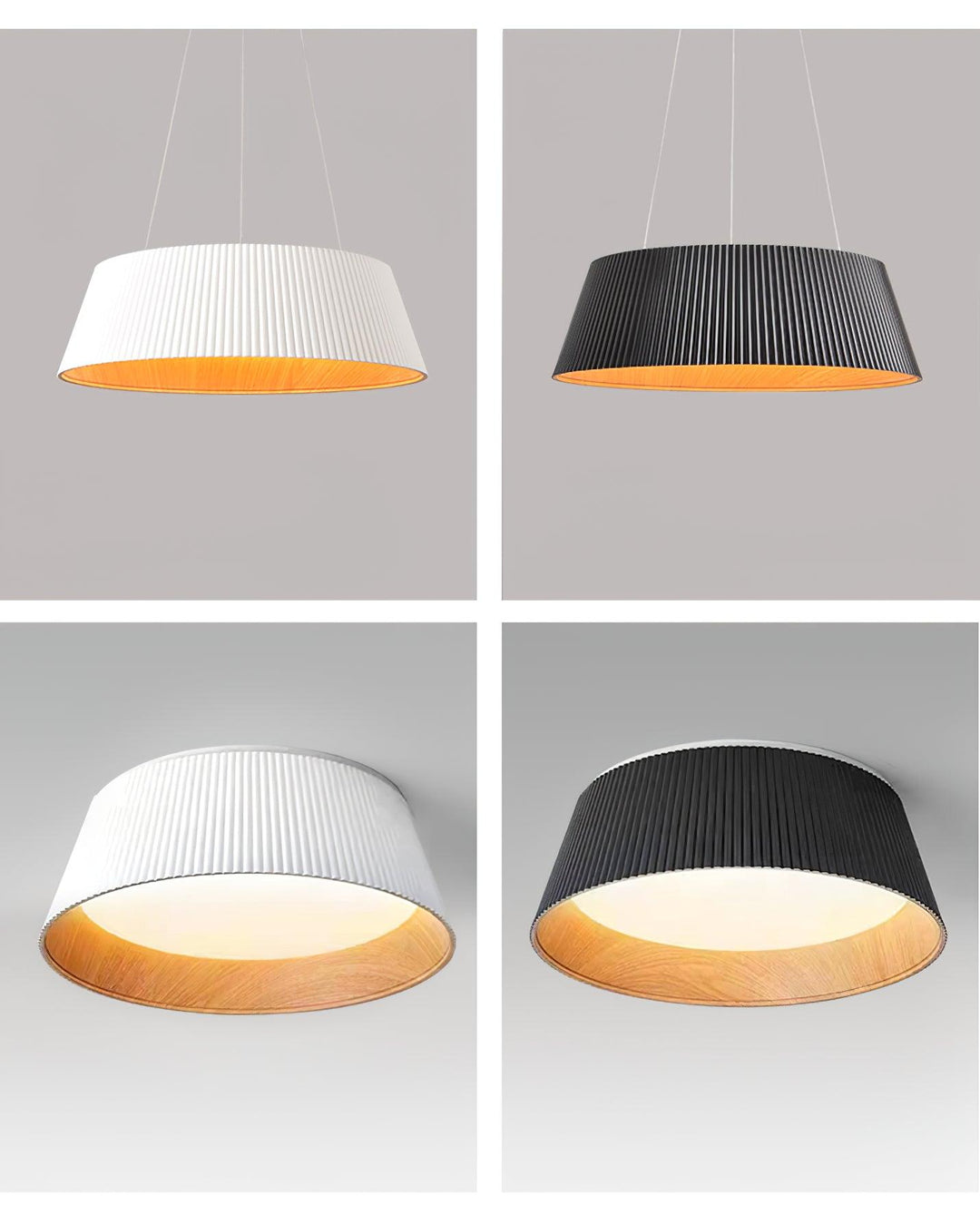 Nowoczesna Lampa Wisząca z Żebrowanym Kloszem