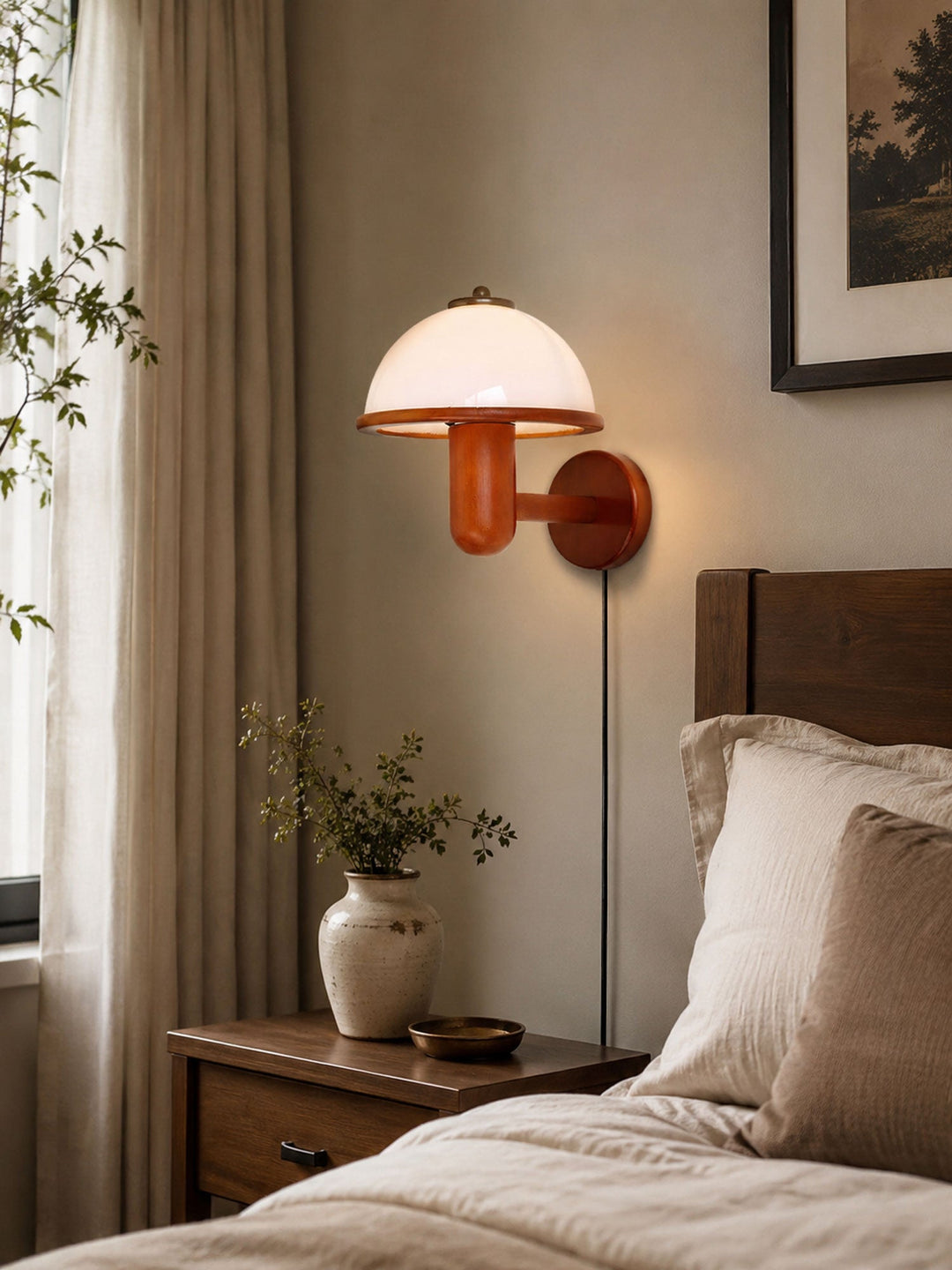 Lampa Ścienna z Drewna Grzyba