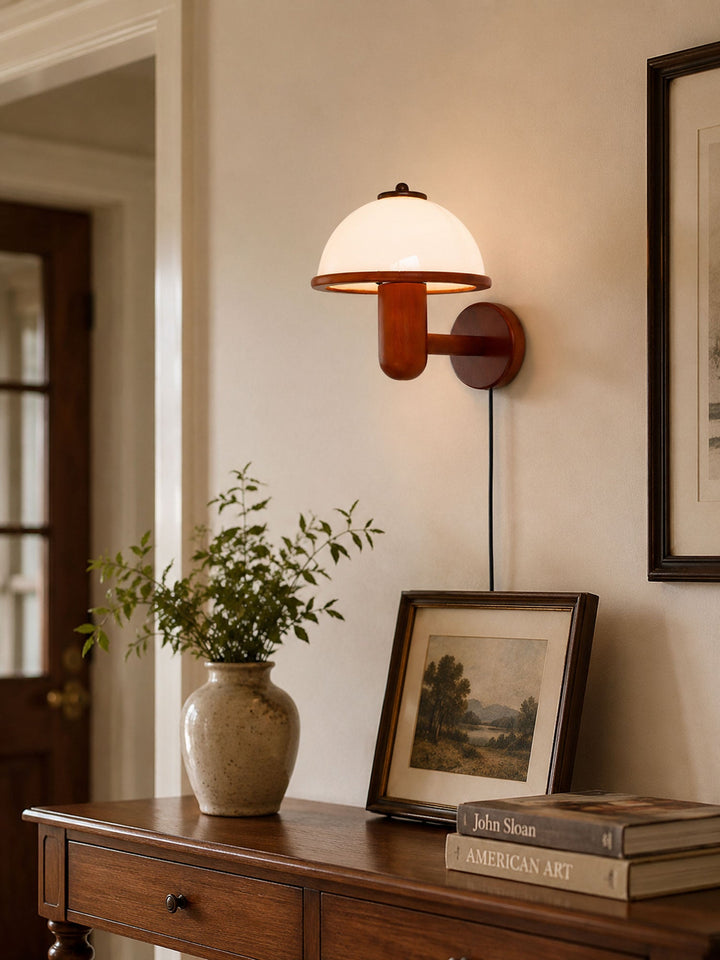 Lampa Ścienna z Drewna Grzyba