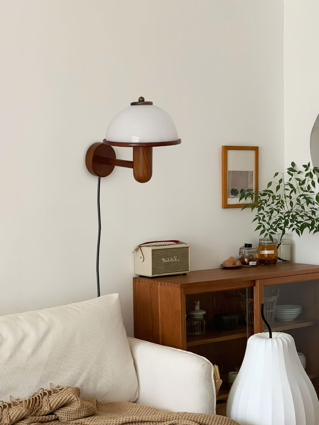 Lampa Ścienna z Drewna Grzyba