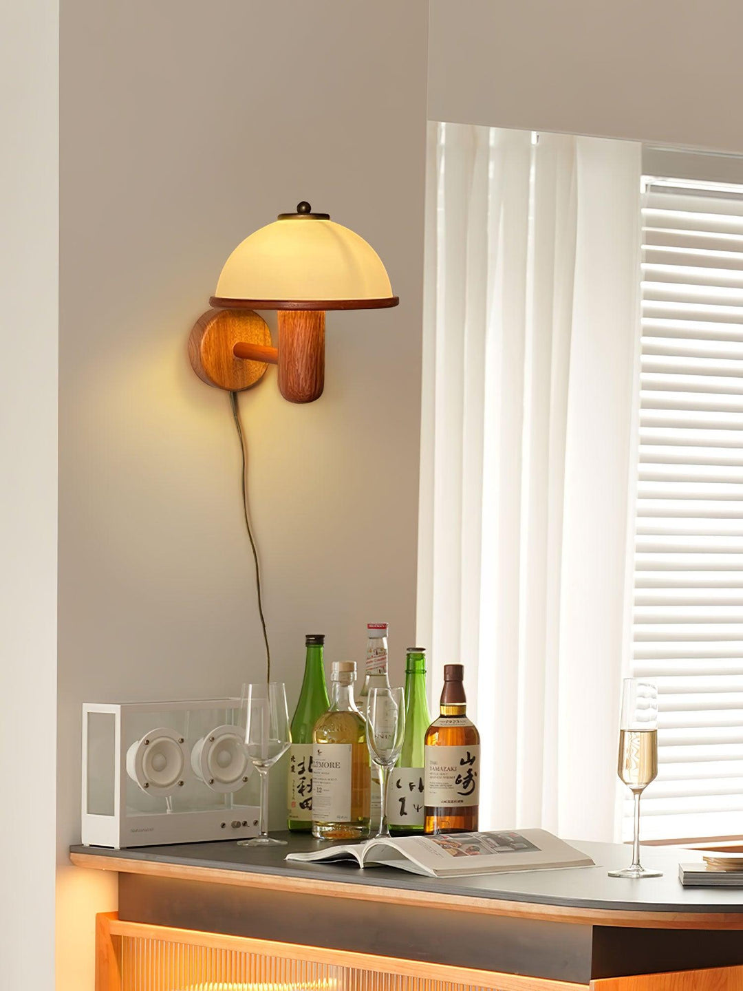 Lampa Ścienna z Drewna Grzyba