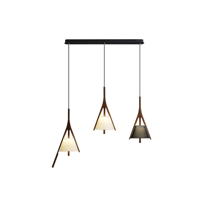 Lampa wisząca Nanzhi z drewna