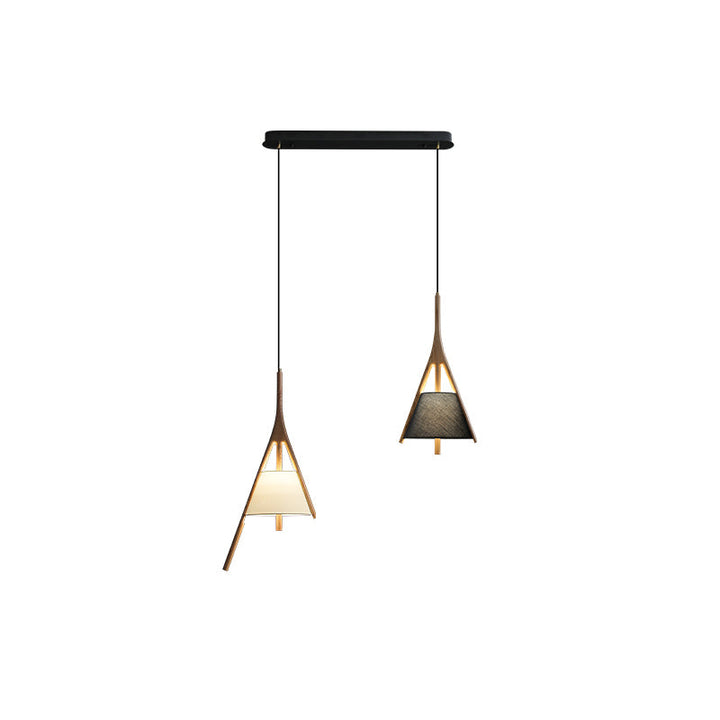 Lampa wisząca Nanzhi z drewna