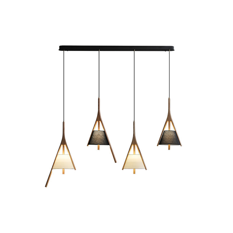 Lampa wisząca Nanzhi z drewna
