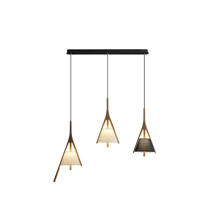 Lampa wisząca Nanzhi z drewna