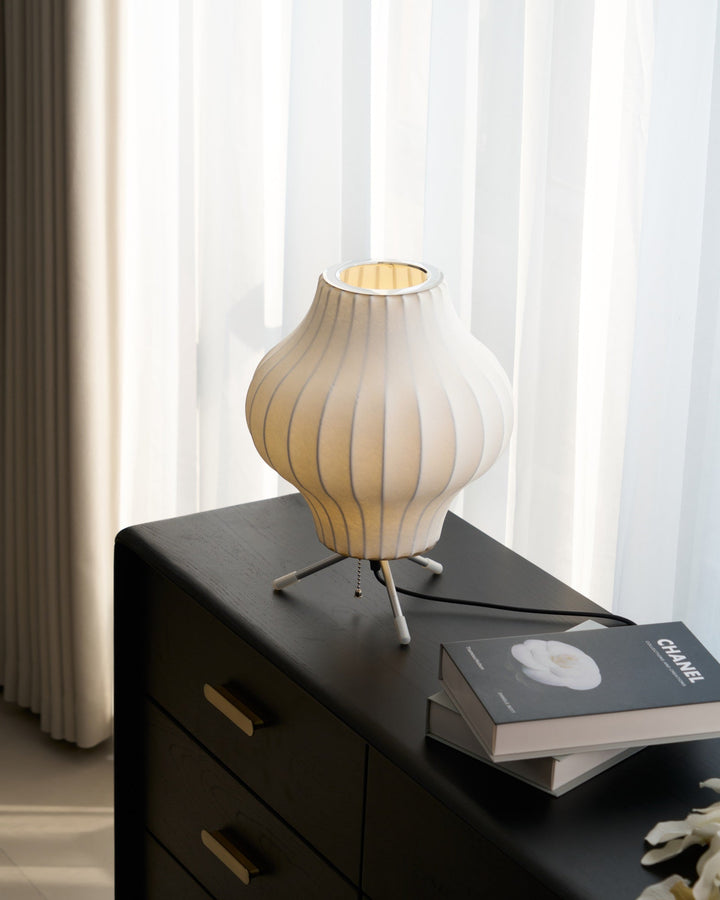 Lampa stołowa z bąbelkami na statywie