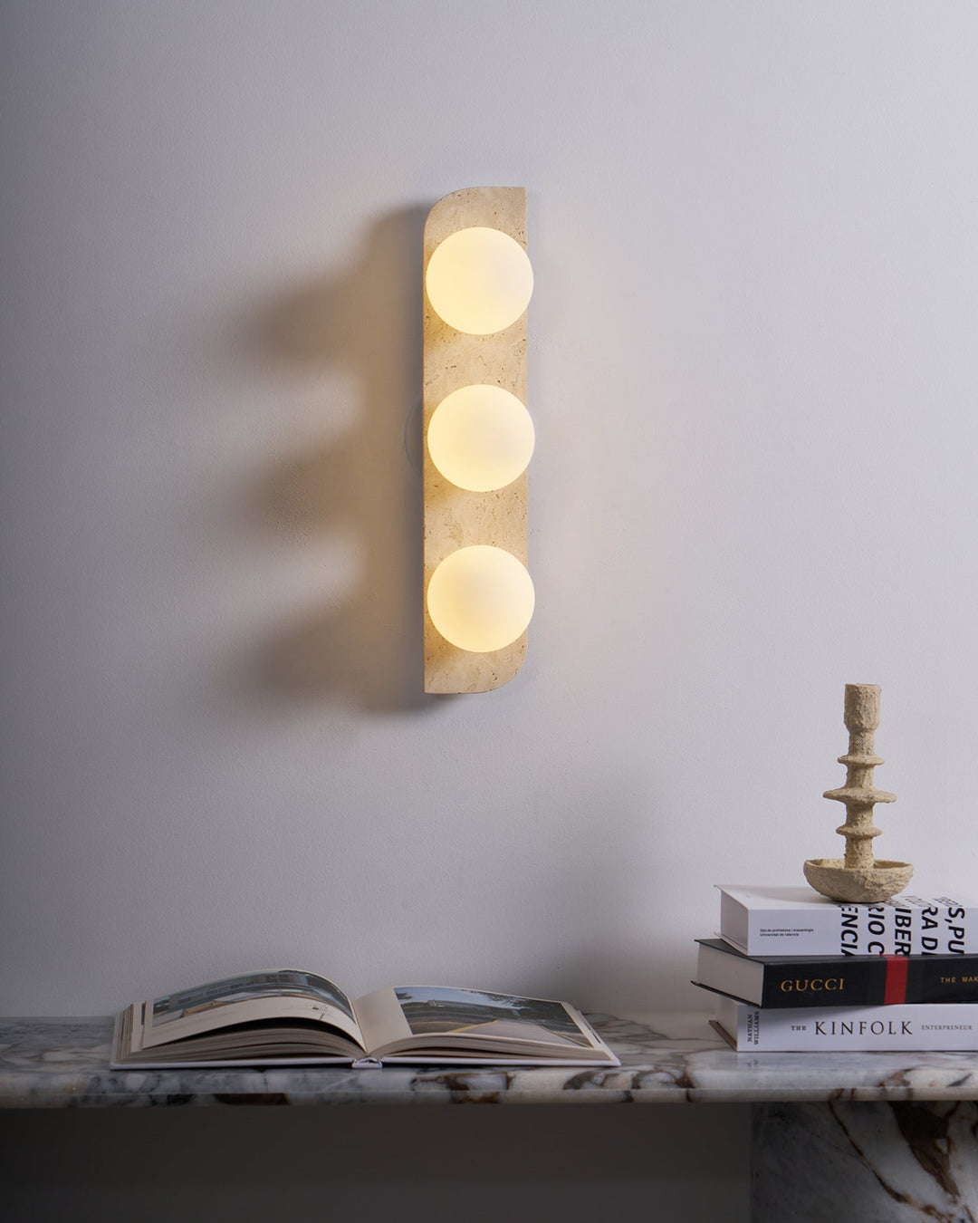 Elysian Lampa Ścienna z Trawertynu