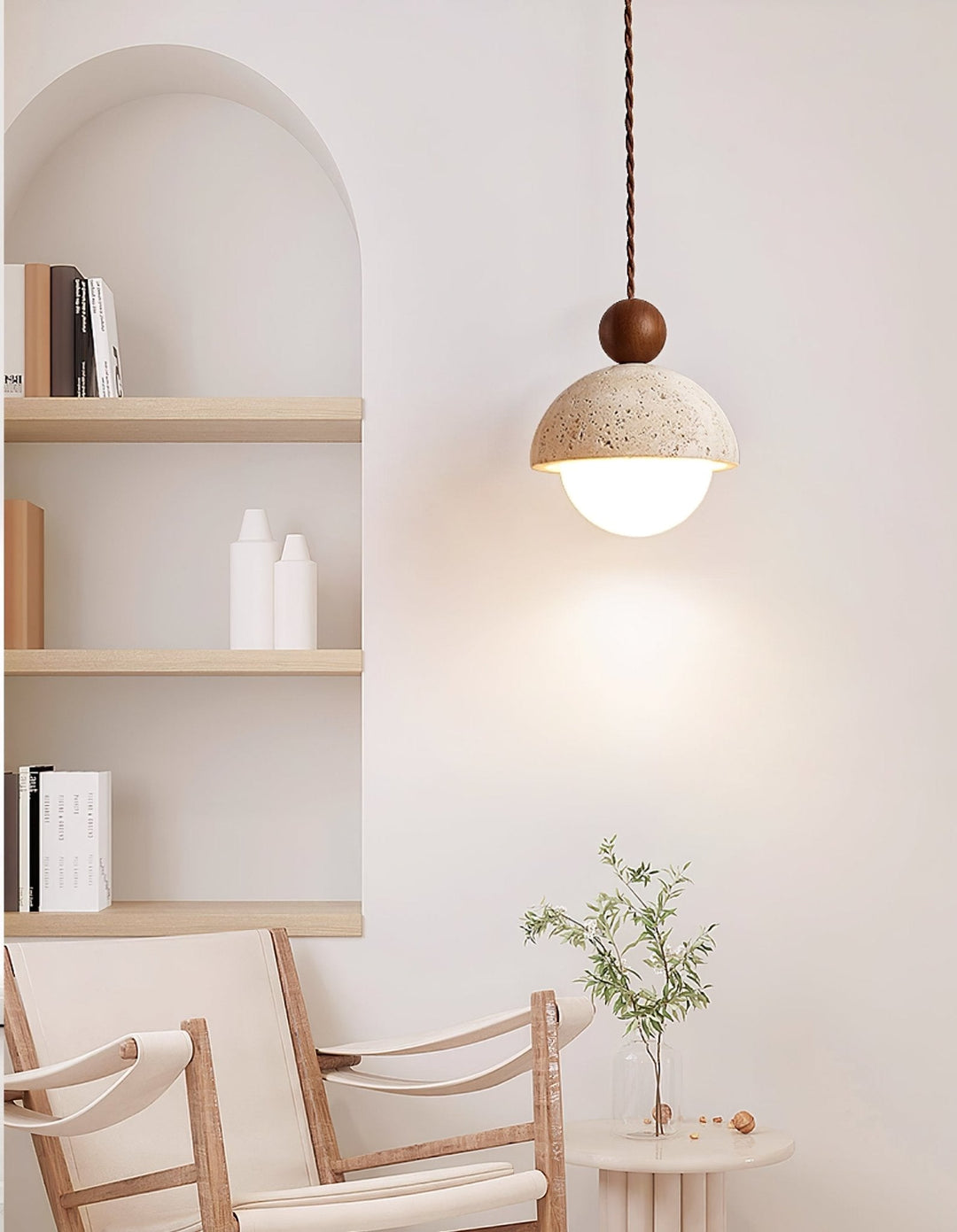 Lampa wisząca Niva z trawertynu