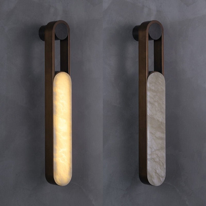 Lampa ścienna Norix z alabastrową ramą