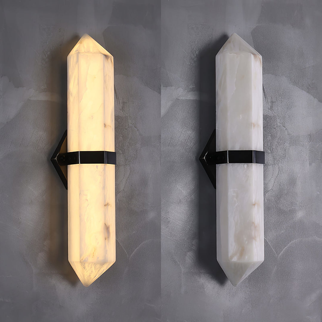 Kinkiet Ścienny Obelisk z Alabastru