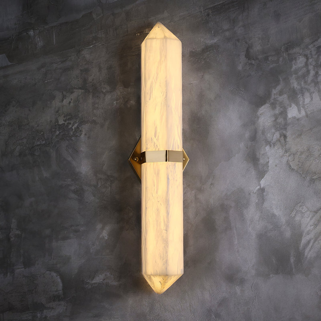 Kinkiet Ścienny Obelisk z Alabastru