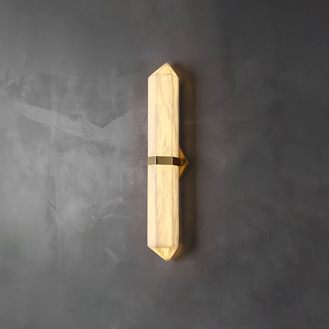 Kinkiet Ścienny Obelisk z Alabastru