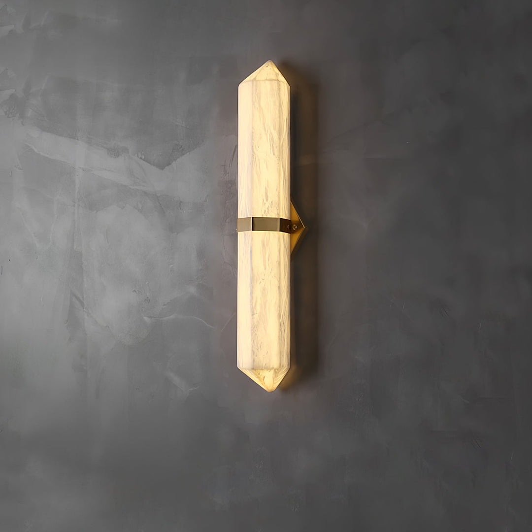 Kinkiet Ścienny Obelisk z Alabastru