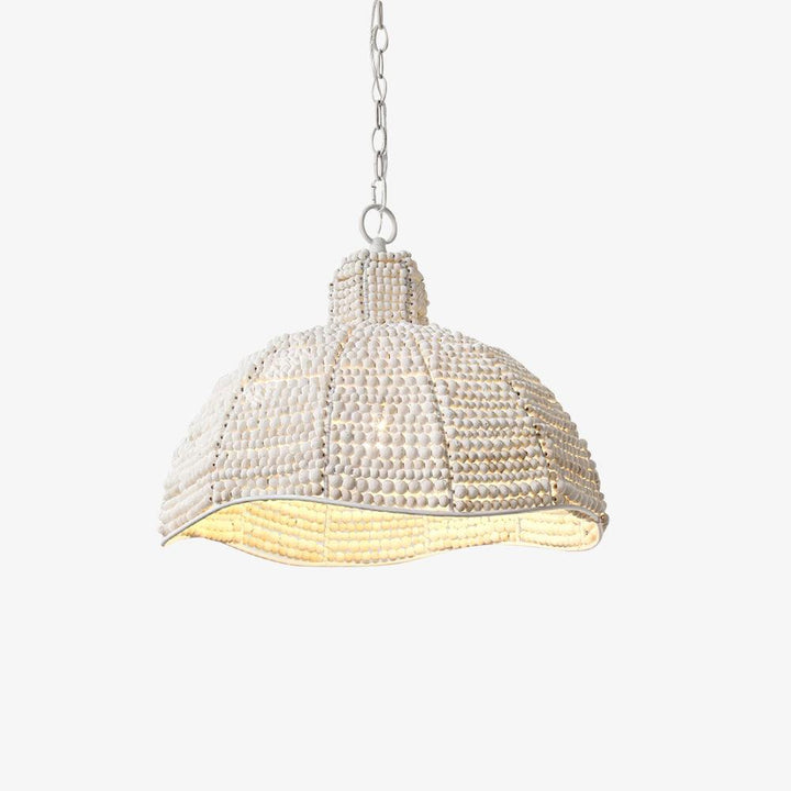 Lampa wisząca z koralikami drewnianymi Obispo