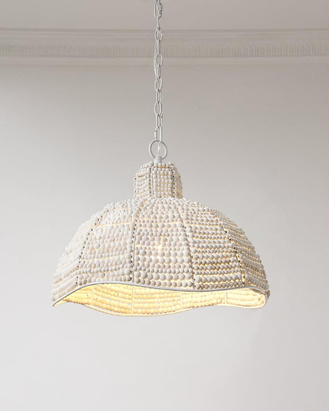 Lampa wisząca z koralikami drewnianymi Obispo