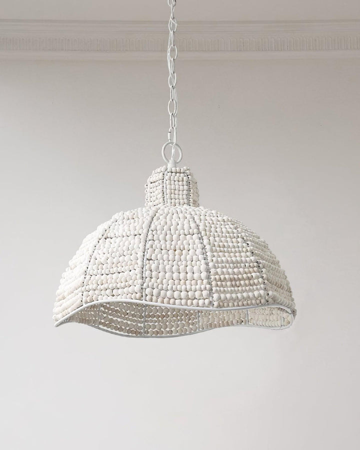 Lampa wisząca z koralikami drewnianymi Obispo