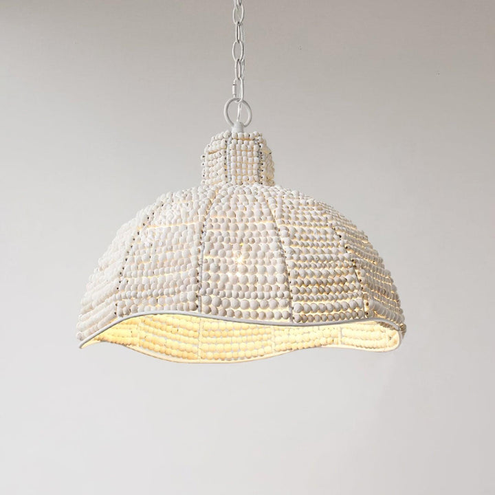 Lampa wisząca z koralikami drewnianymi Obispo