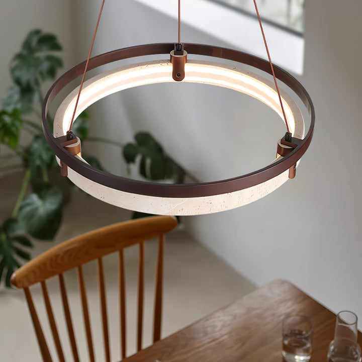 Lampa wisząca Orbit z Travertynu