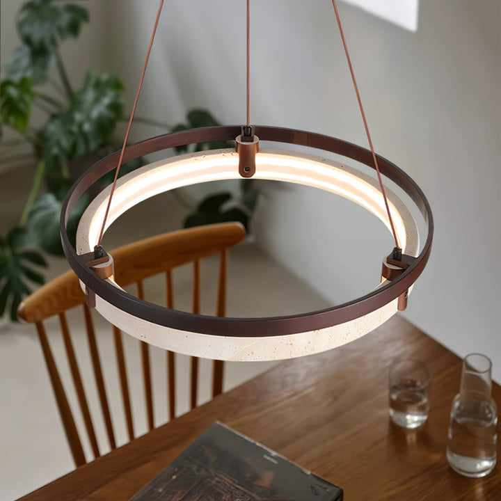 Lampa wisząca Orbit z Travertynu