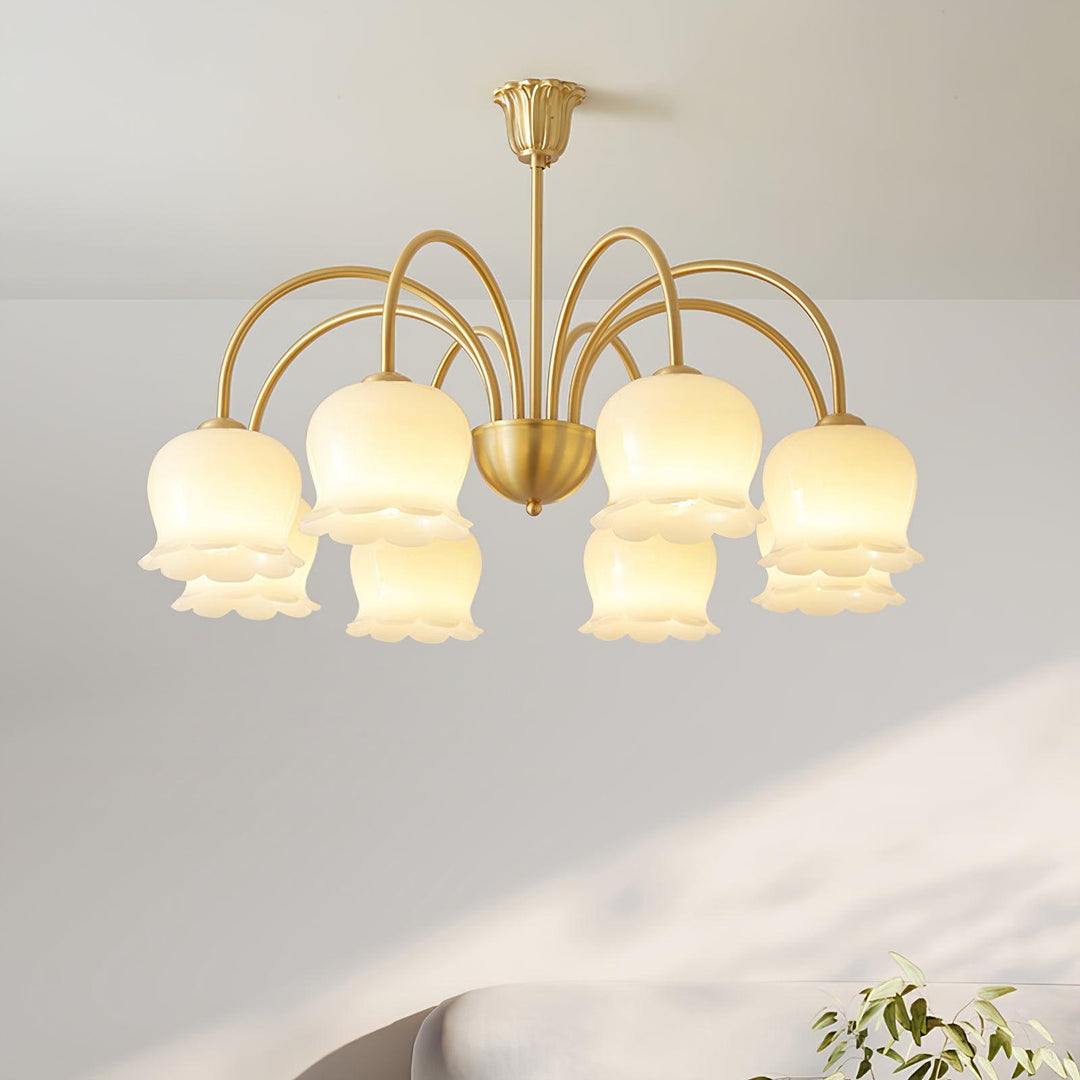 Żyrandol z Mosiądzu Orchidee