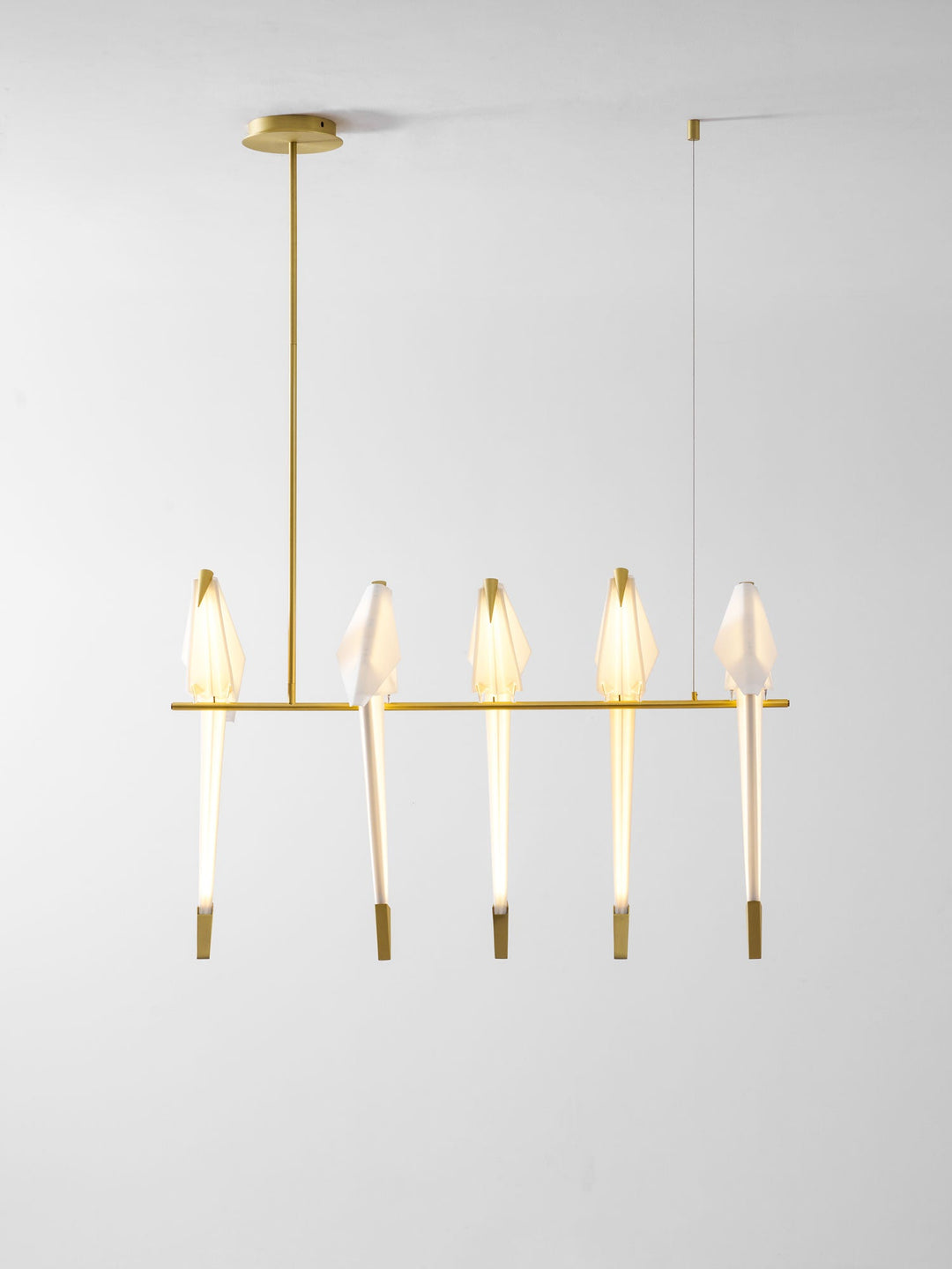 Lampa wisząca LED z ptakami origami