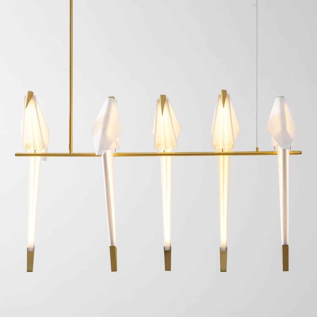 Lampa wisząca LED z ptakami origami