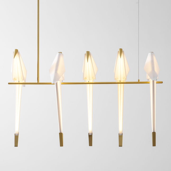Lampa wisząca LED z ptakami origami