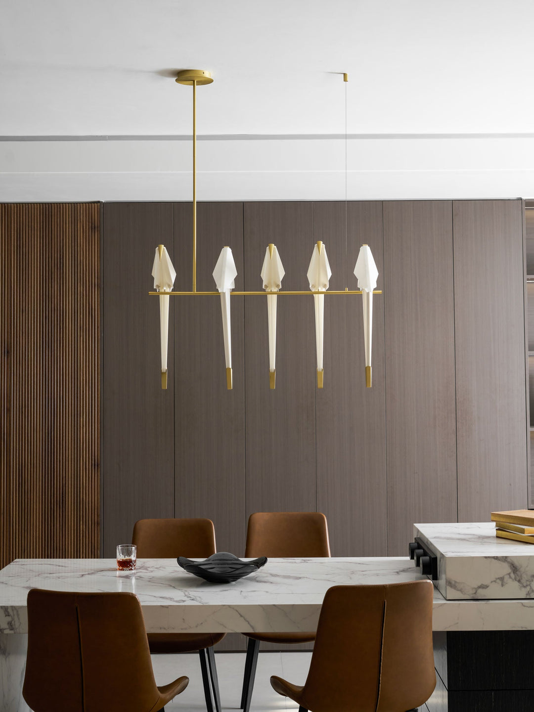 Lampa wisząca LED z ptakami origami