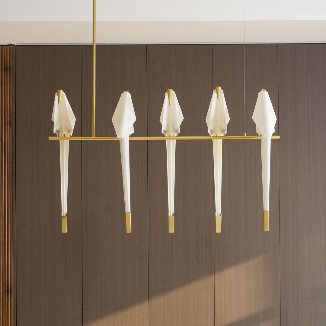 Lampa wisząca LED z ptakami origami