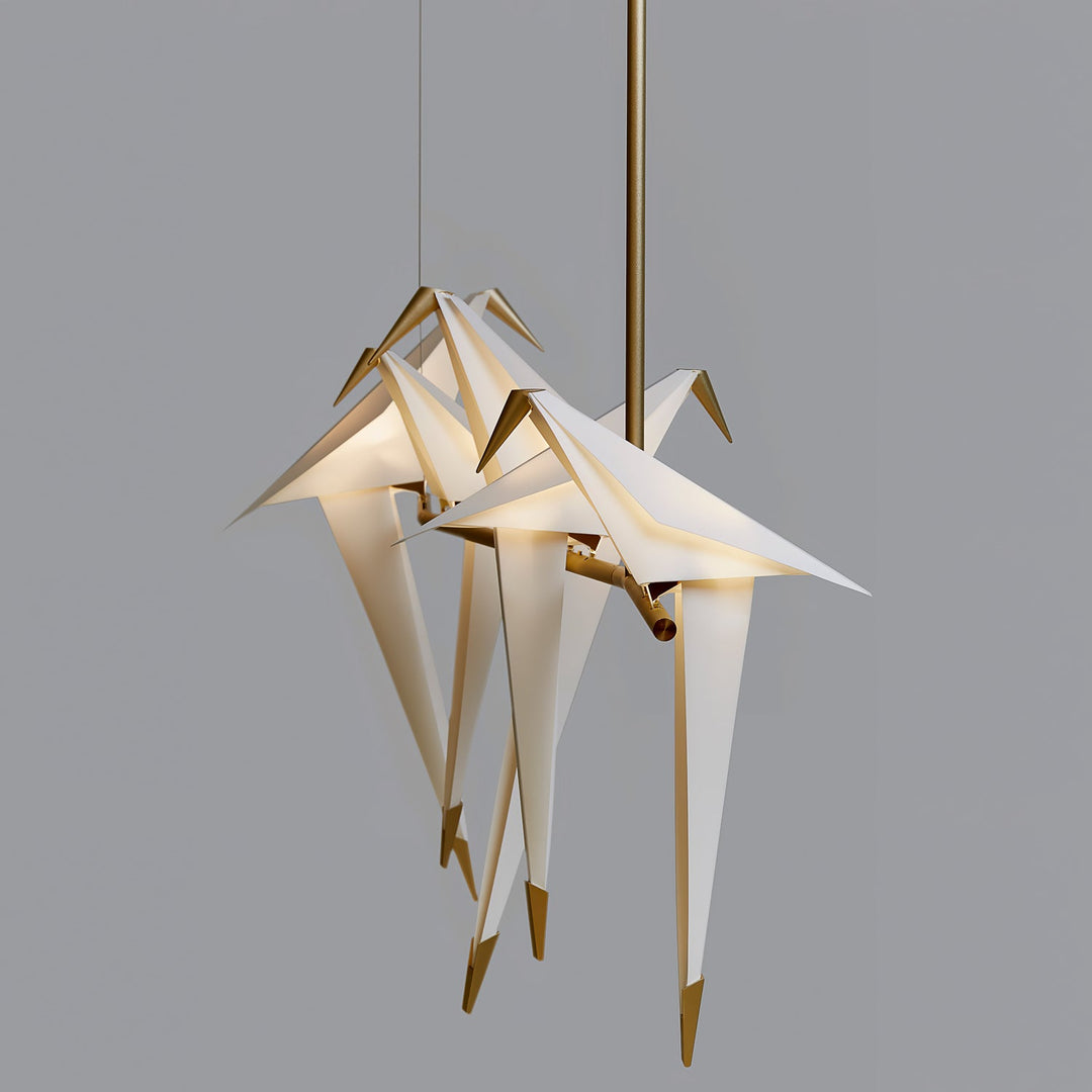 Lampa wisząca LED z ptakami origami