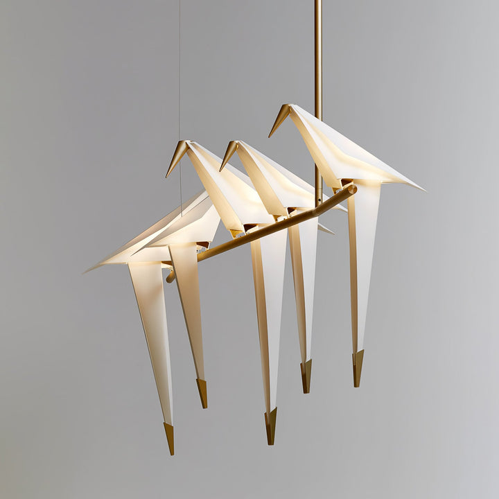 Lampa wisząca LED z ptakami origami