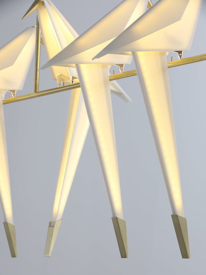 Lampa wisząca LED z ptakami origami